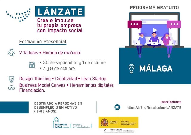 ‘Lánzate para fomentar el emprendimiento con impacto social’, el programa formativo que llega a Málaga y Sevilla